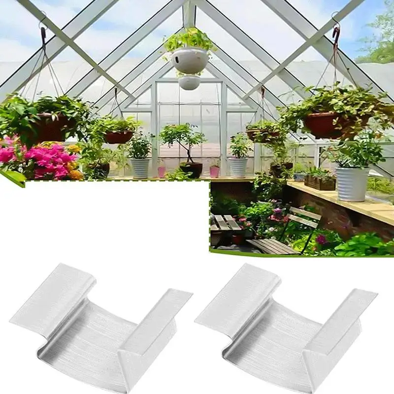 

Greenhouse Clamps 50 Pieces Stainless Steel G Greenhouse Clips G-Shaped Spring Repair Tool Fixing Garden Accessories For Window