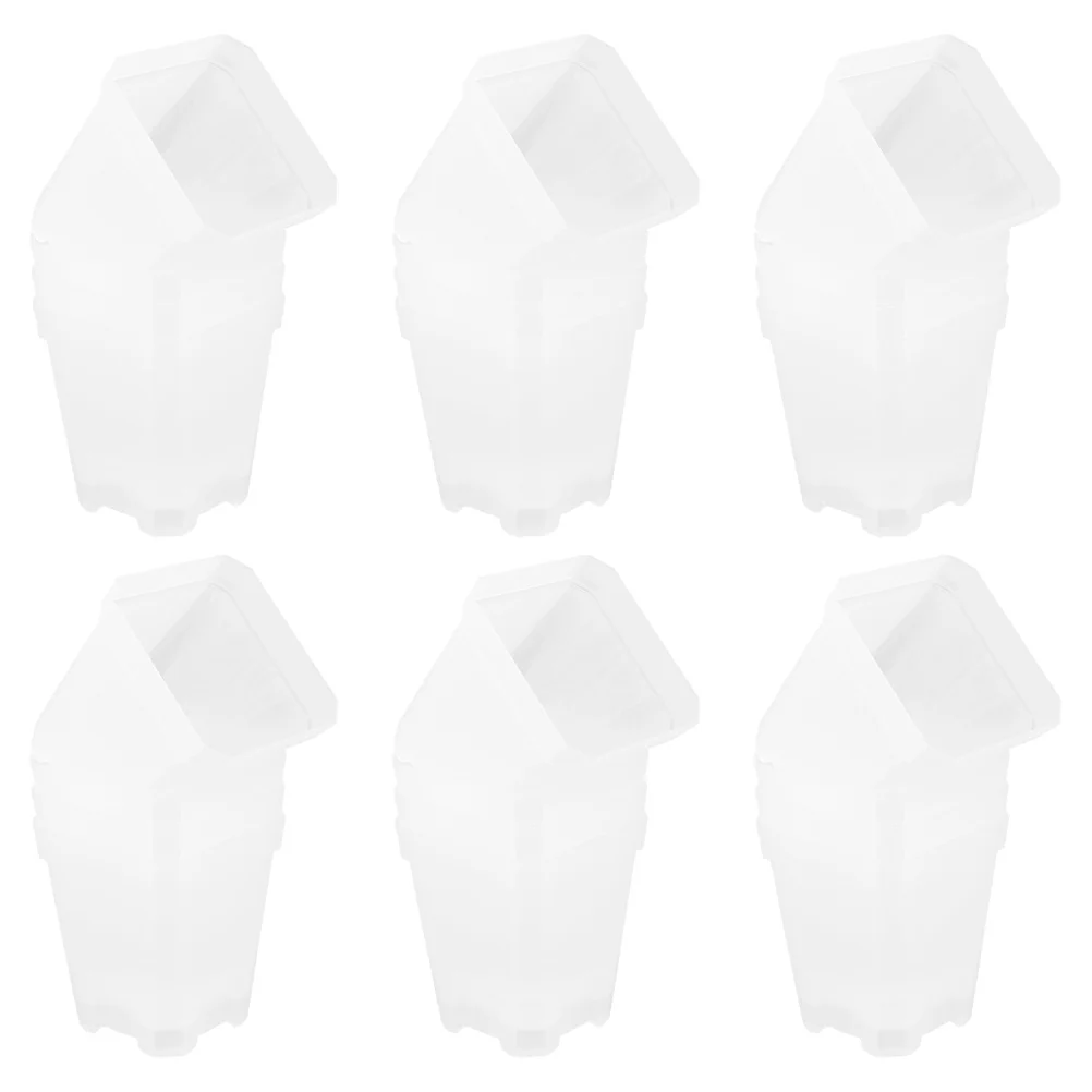 

24Pcs Clear Square Planter Pots Reusable Thickened Plastic Plant Containers for Home Office Desk Garden Small Space Greenery