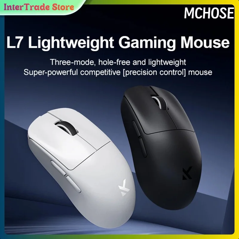 

MCHOSE L7 Series Gaming Mouse 8K PAW3395 Lightweight Rechargeable 24G Wireless BT Tri Mode Customized PC Gaming Mouse Gift