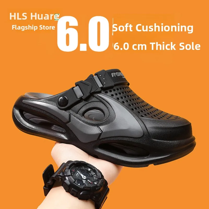 

Men's Summer Outdoor Wear Anti-Slip Wear-Resistant Casual Sports Open-Toe Slippers Driving Beach Sandals Thick Bottom Low Heel