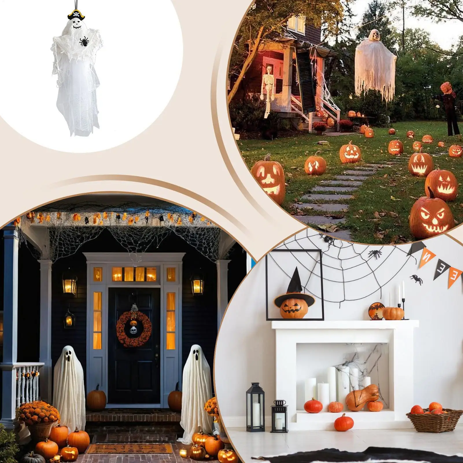 زينة الأشباح ديكور شبح مخيف شجرة الحلي لوازم الحفلات ديكورات المنزل للخارجية داخلي مسكون ساحة المنزل #5