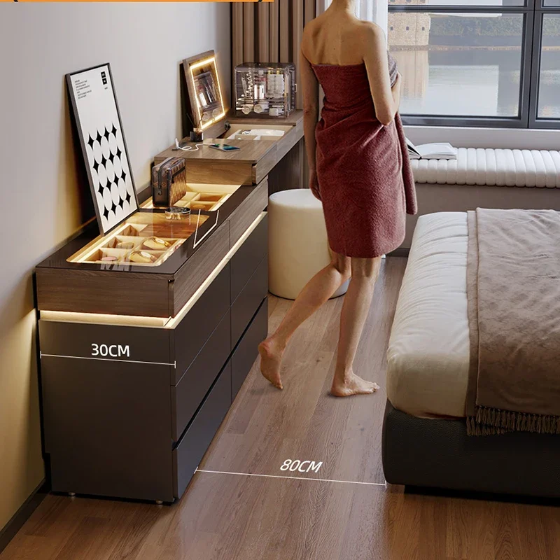 Minimalist Mirror Dressing Table Luxury Bedroom Drawer European Dressing Table Storage Girls Comoda Pra Quarto Home Furniture