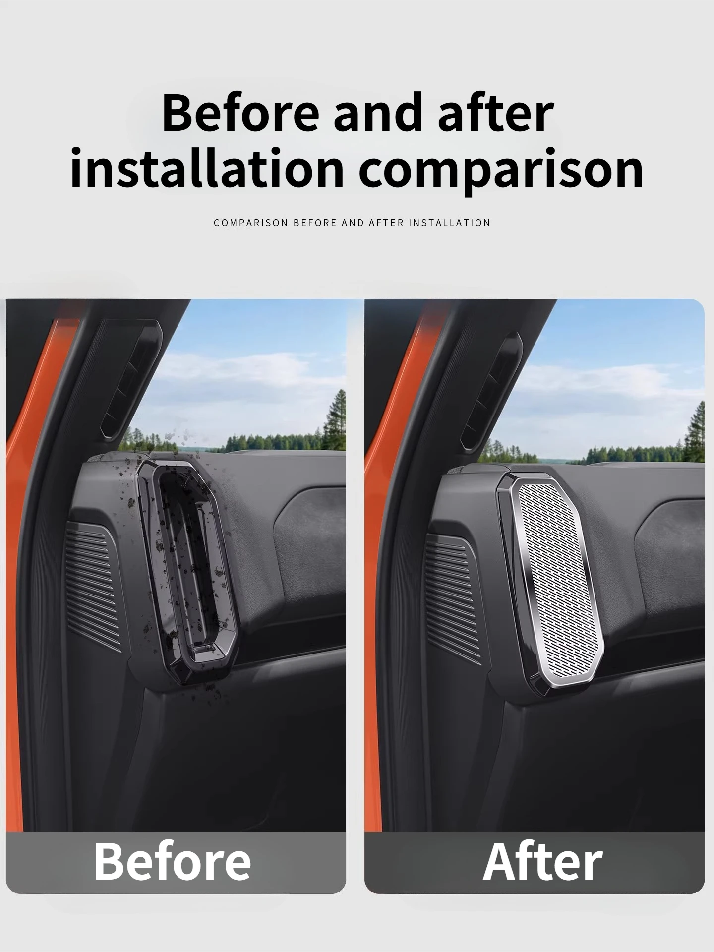 

Car Central Control Instrument Panel Both Sides Air Outlet Cover Dust Protection Net Accessories For Ford Bronco Sport 2026