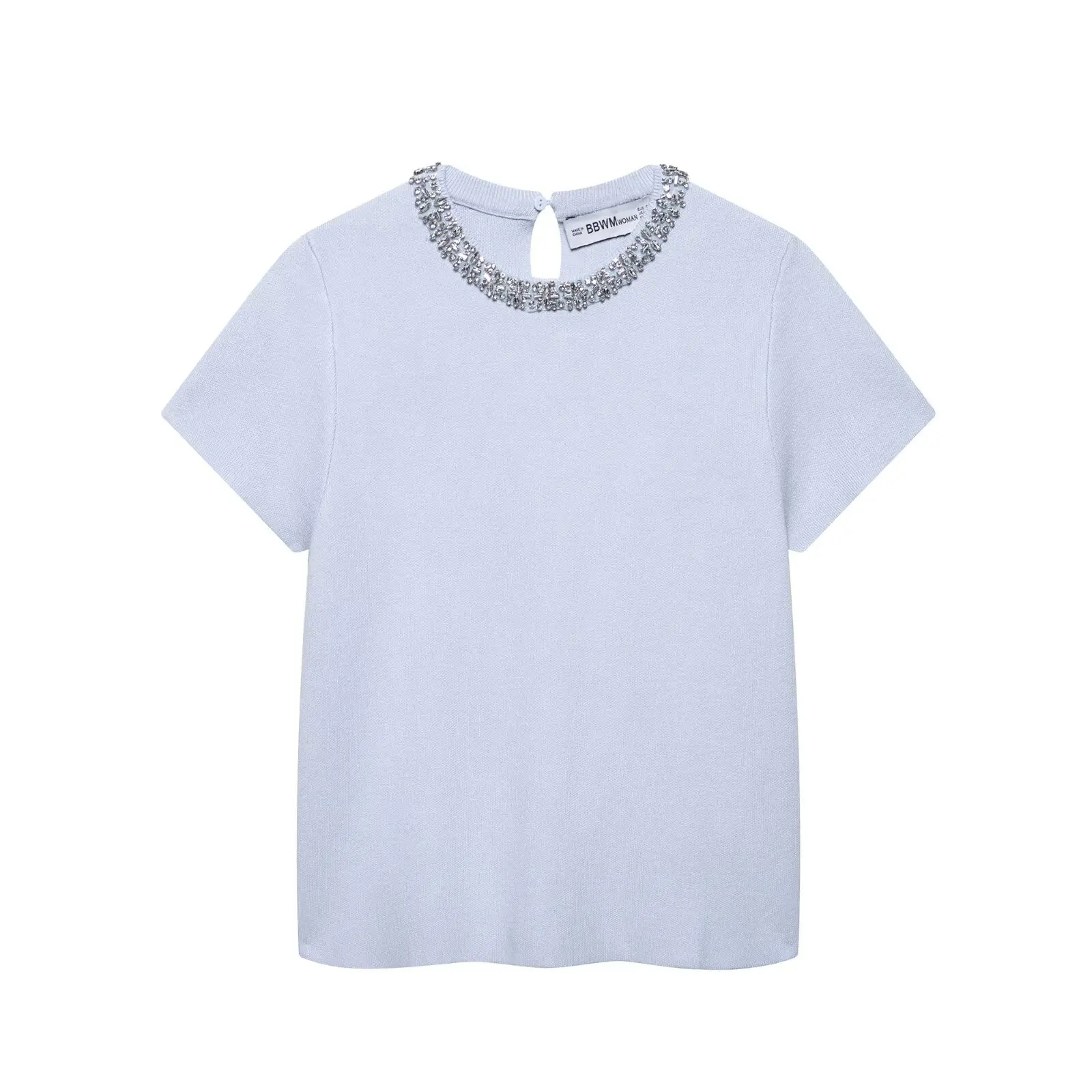 JNLEAOG Autunno Nuove donne lavorate a maglia Dr Accessori per gioielli Taglio dritto Poliestere ort Sve rotondo Ne Top