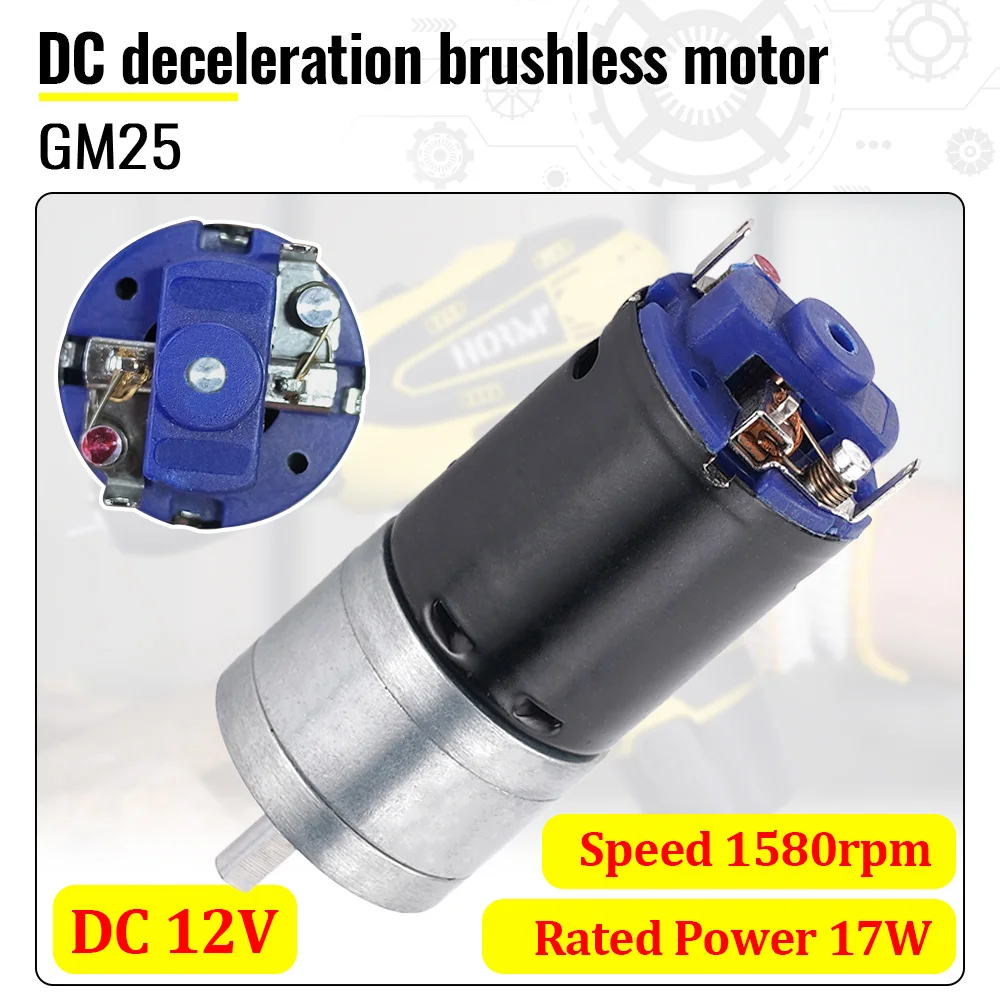 GM25 DC Motor 12V 1:10 Deceleration Brush Motor No Load Speed 2000RPM for Remote Control Car Replacement DIY Accessory