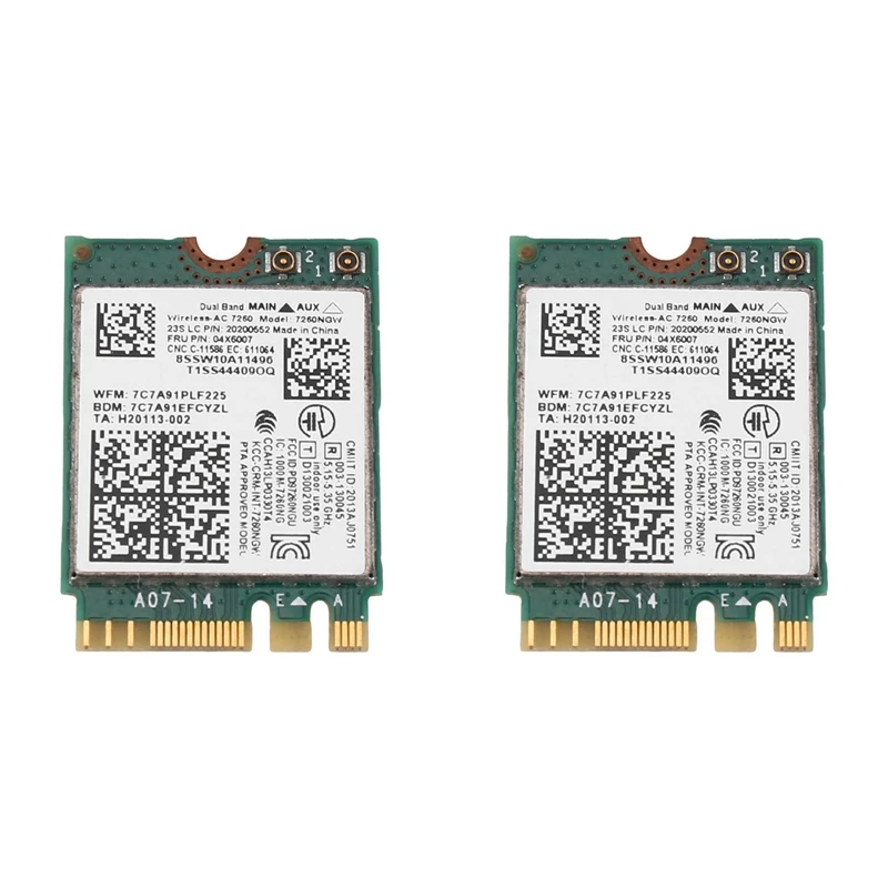 حار TTKK 2X 7260NGW 7260AC واي فاي بطاقة 2.4G/5G BT4.0 Fru 04X6007 ل ثينك باد X250 X240 X240S X230S T440 W540 T540 اليوغا Y50