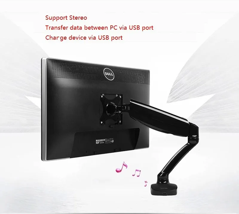 Desktop Computer Monitor Holder Desktop LCD Monitor Mount Computer Mount Monitor Arm D5S Support USB Monitor holder
