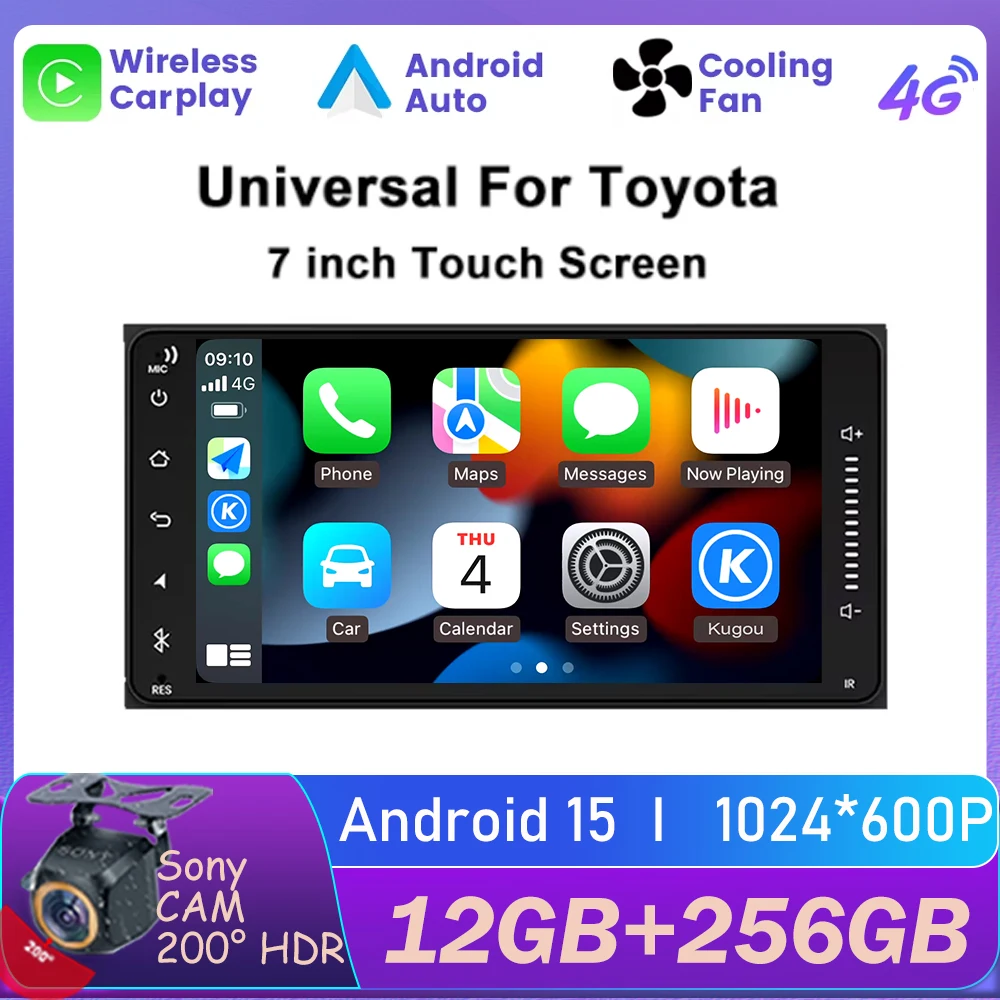 

Автомагнитола для Toyota Corolla Camry Vios, мультимедийный видеоплеер на Android, с 7 дюймовым экраном, GPS, DVD, типоразмер 2DIN
