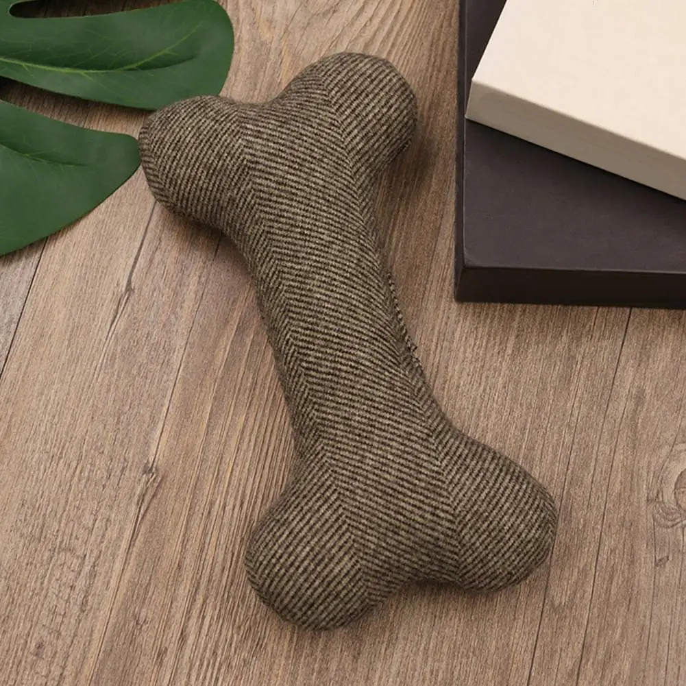 Juguete para Perro Relleno de Algodón, Juguete Masticable para Perro con Sonido Incorporado, Juguete para Mascotas con Forma de Hueso Elástico, Resistente a Mordidas