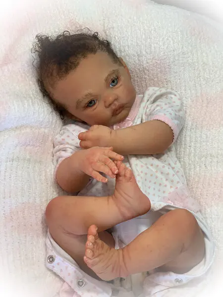 

Artist Made 17''Dark Skin Reborn Baby Meadow African Baby Limited Supply Custom Made Already Finished Doll Christmas Gift