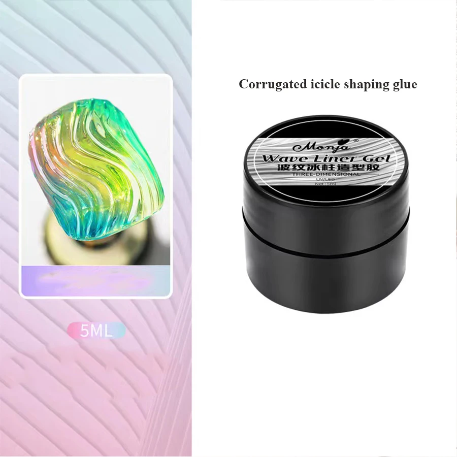 5ml 3D Clear Nail Gel and  Nail Art Mirror Powder Create metallic three-dimensional nail art 3D Painting Gel