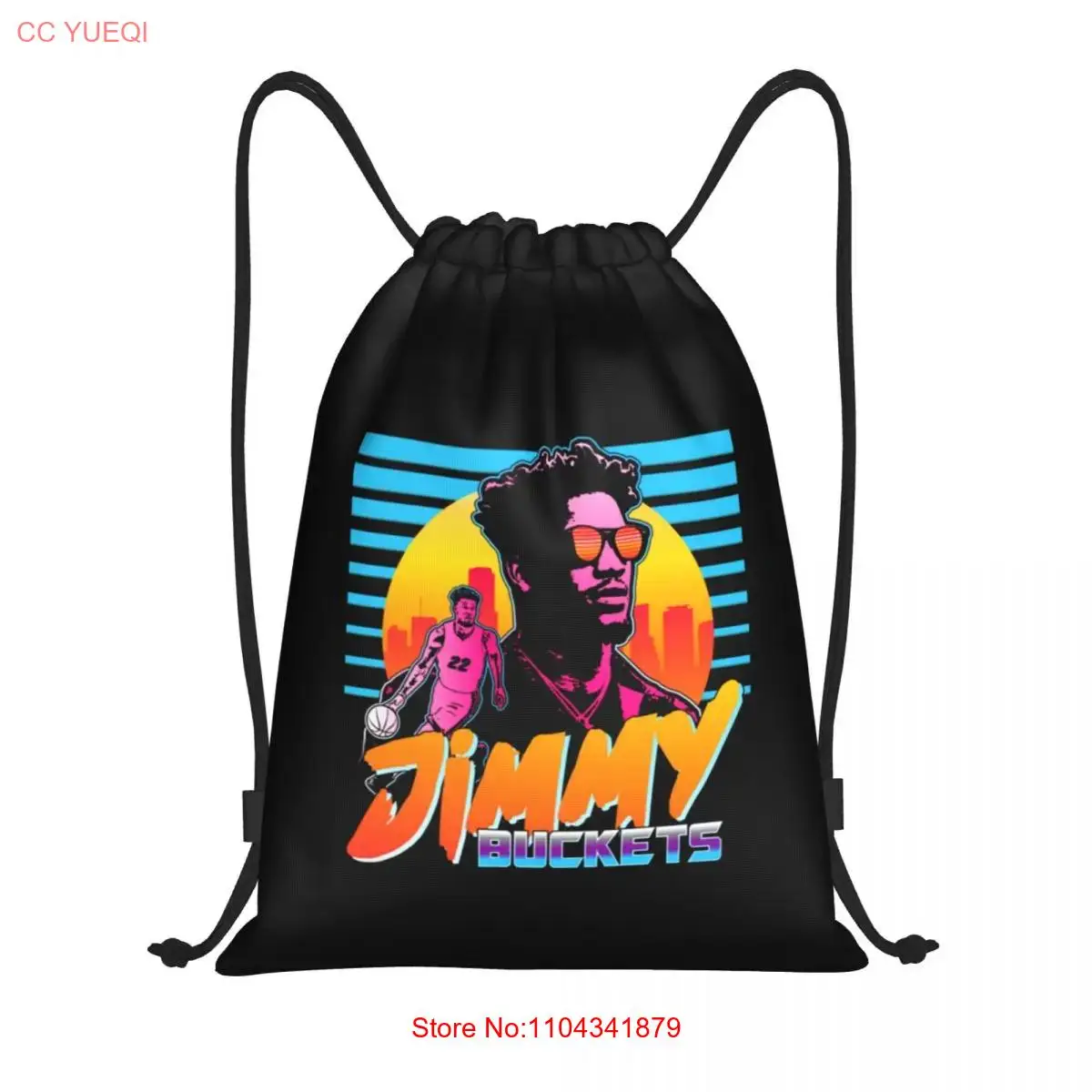 Jimmy Buckets Miami Outrun Style Graphic Essential  Drawstring Bags Gym Bag Hot Lightweight