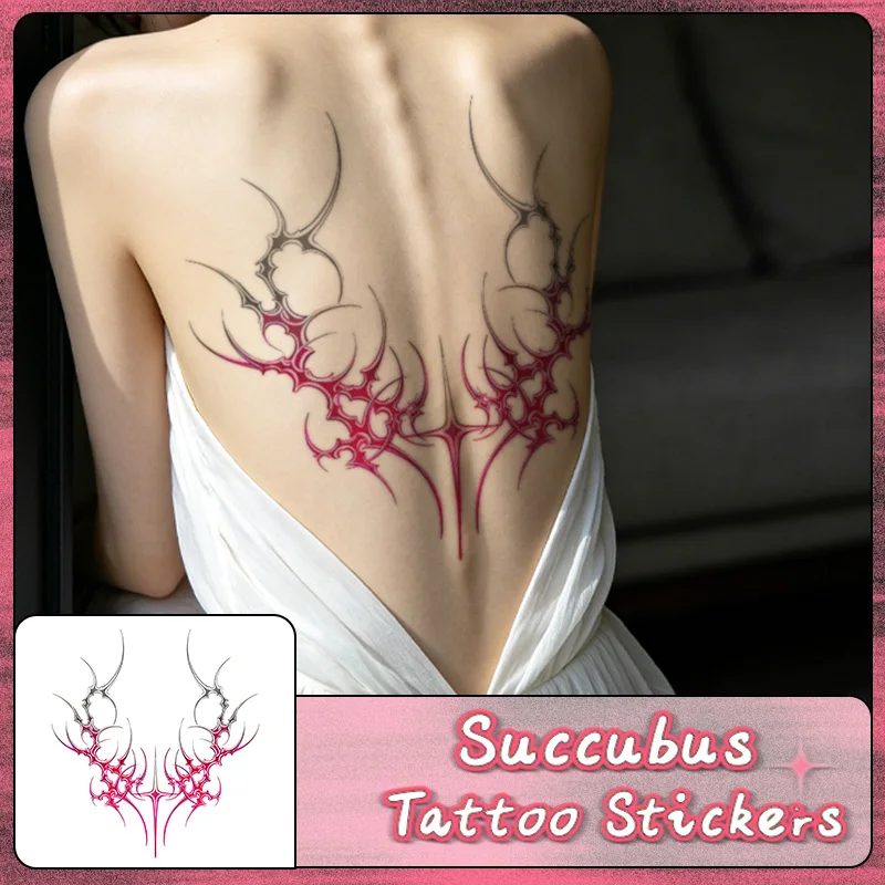 Succubus Temporary Tattoo Sticker, Long-lasting and Waterproof, Fake Tattoos for Couple, Suitable for Chest, Belly, Waist.