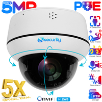 UHD 5MP PoE Surveillance Cameras Outdoor 5X Optical Zoom Speed Dome PTZ IP Camera H.265 Onvif Audio Network CCTV Security Camera