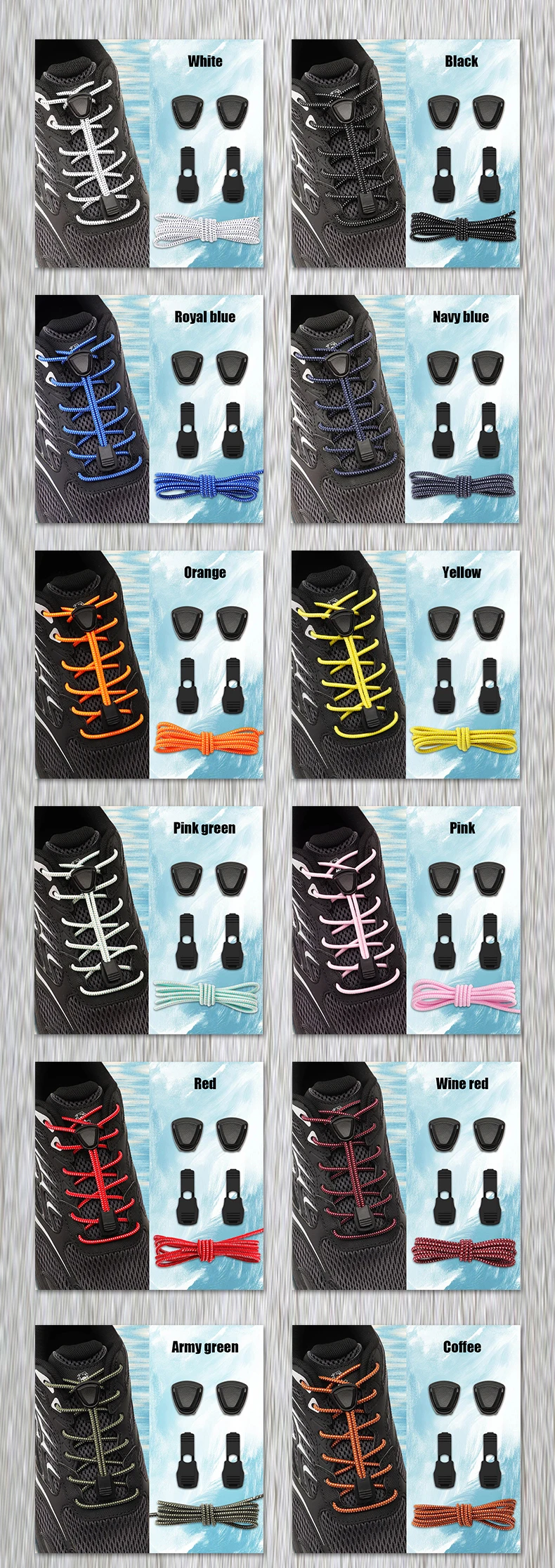 Elastische Schnürsenkel ohne Binden mit Schnellverschluss, automatisch, für Wander- und Laufschuhe – Ersatzteil für Outdoor-Schuhe. – Detail 9