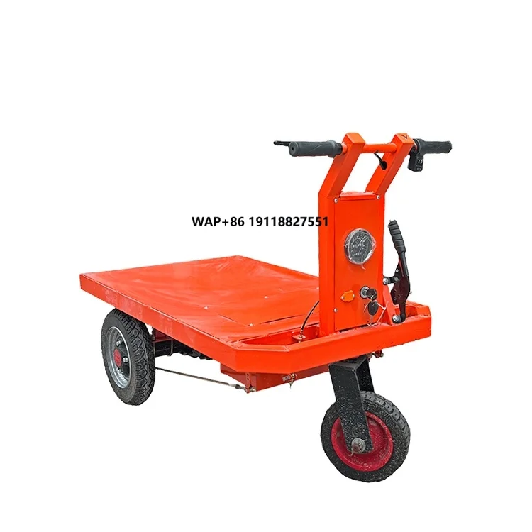 Shanqian Stainless Steel Electric Hand Push Cart Multipurpose 3-Wheel Cargo Tricycle for Industrial Goods Transport Trolley