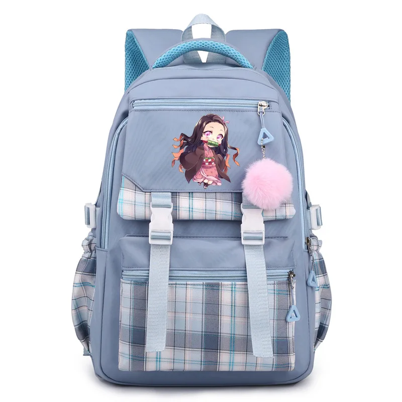 Anime demon slayer mochila para menina menino anime impresso bookbag adolescente crianças bookbag saco de lazer feminino estudante