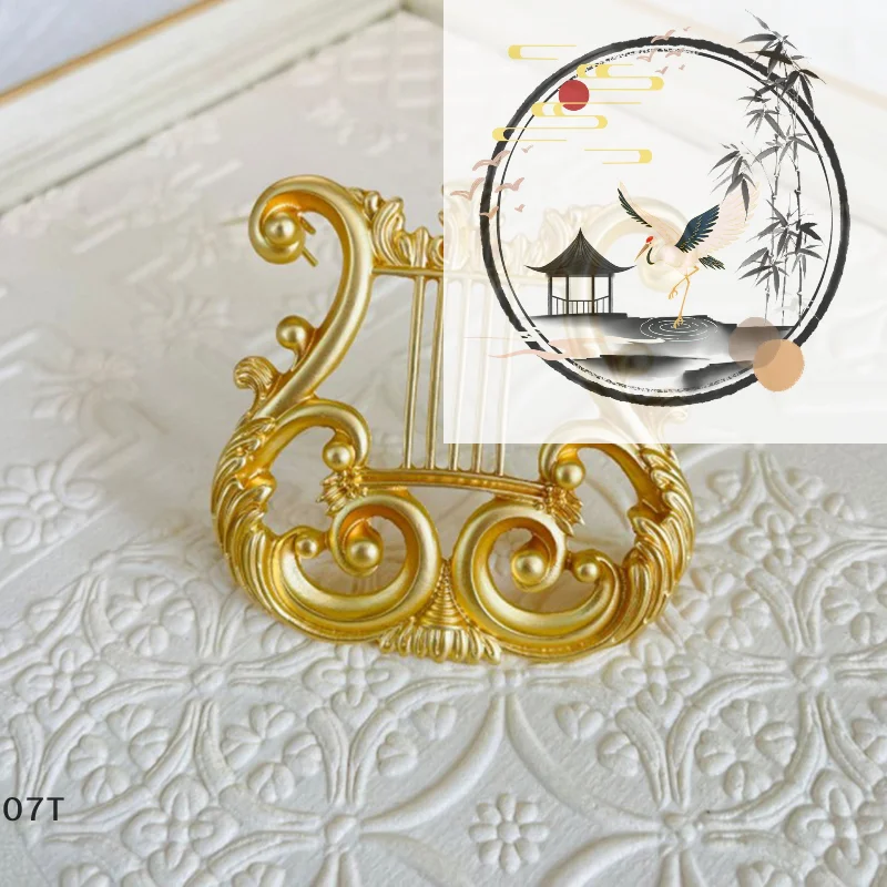 Vintage Brooch Pin - Vintage Golden Harp Brooch Jewelry Musical