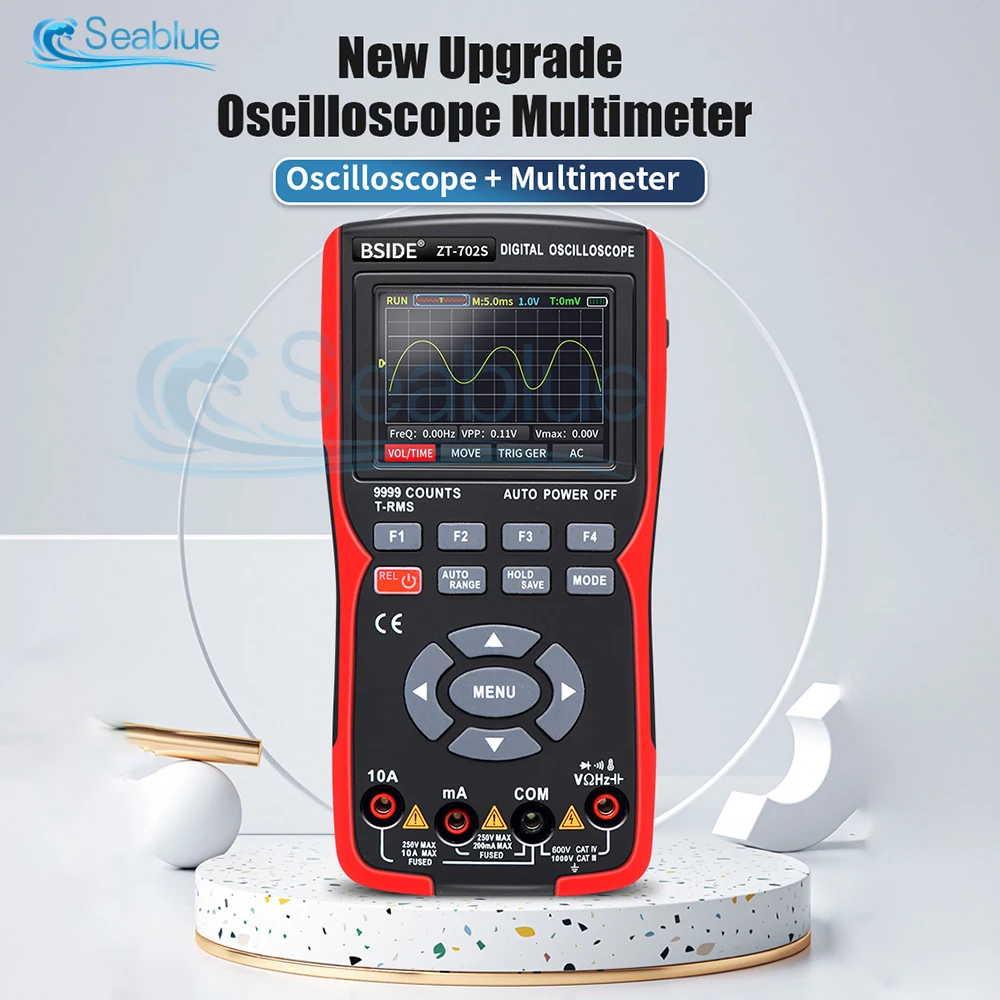 

ZT-702S Digital Display Oscilloscope Multimeter Real-time Sampling Rate 48msa / S High Precision Lithium Battery-powered