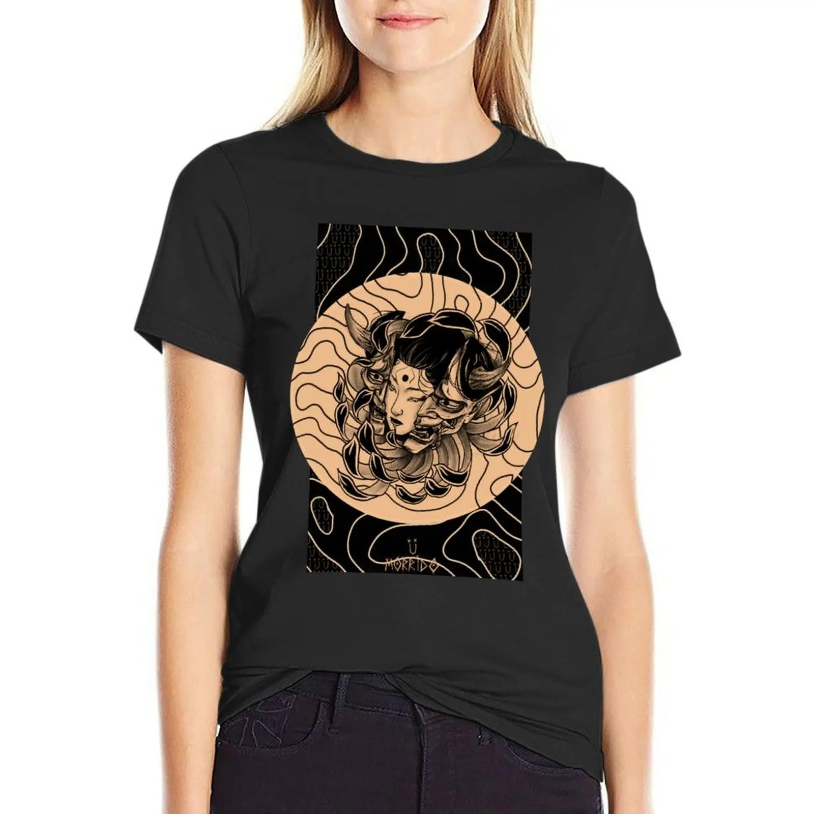 hannya geisha mask T-Shirt anime clothes sports fans customs Women clothes