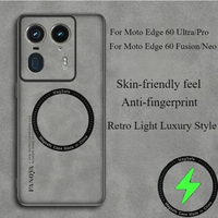 Sheepskin Premium Leather Compatible Magsafe Charging Case For MOTO Edge 60 50 40 Ultra Neo Fusion Pro Shockproof Protect Cover