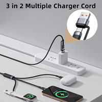 New 3-in-2 Charging Cable Type-c USB-A Port Support iwatch Charging Convenient to use Quick Charging Cable 2m