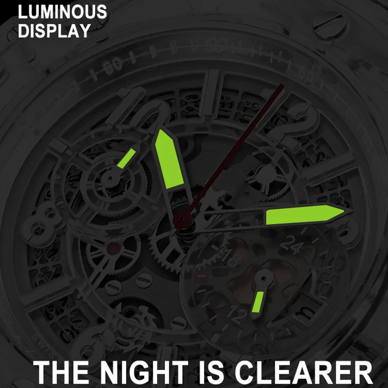 ساعة رياضية عصرية للرجال من أفضل العلامات التجارية غير عادية أكريليك كوارتز كرونوغراف ساعات أصلية خفيفة مقاومة للماء على مدار الساعة Relojes #5