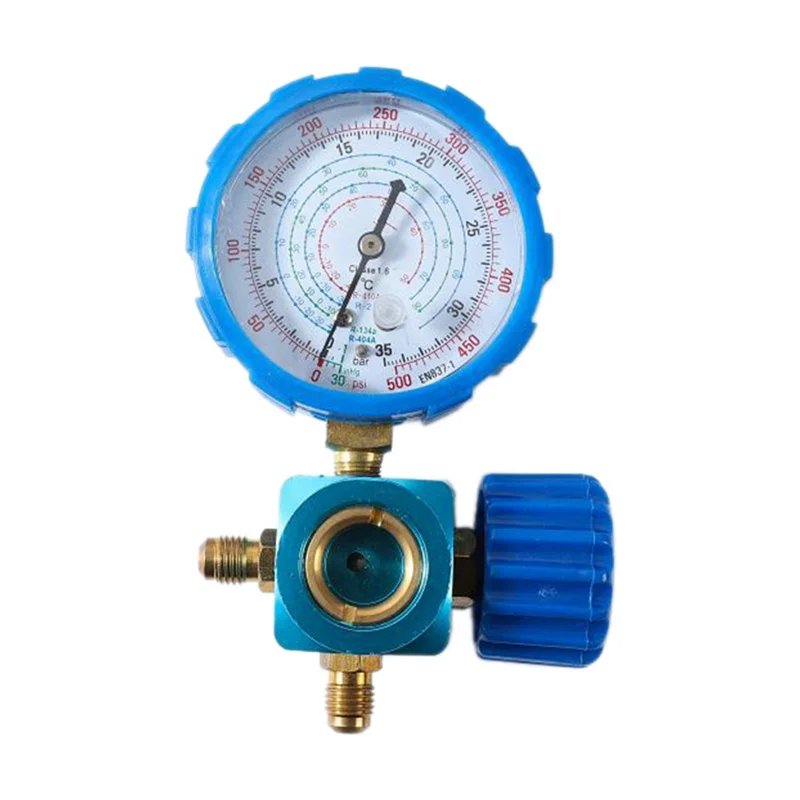 Medidor de coletor preciso-válvula manômetro de medidor de coletor de ar condicionado 500psi 35kg com espelho visual para r410a r22 fácil de usar
