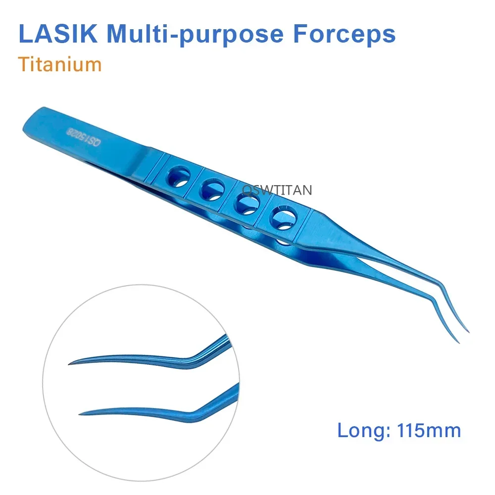 1pc Ophthalmic Double Notched Fixation Forceps Eyelid tool 110mm LASIK Retreatment Forceps Ophthalmic Instrument