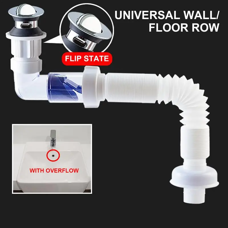 Kitchen Sink Tubing Pipe Flexible Universal Plumbing Sewer Wash Basin Extension Hose  Drain Pipes Anti Blockage Accessories