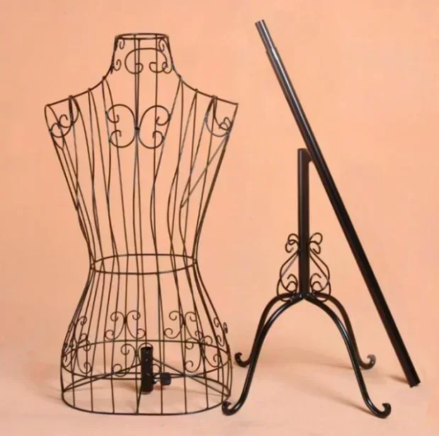 Iron Torso Upper Body Manikin For Photography Display Female Mannequin Clothes Hanging Metal Tripod Base Clothing Forms Holder
