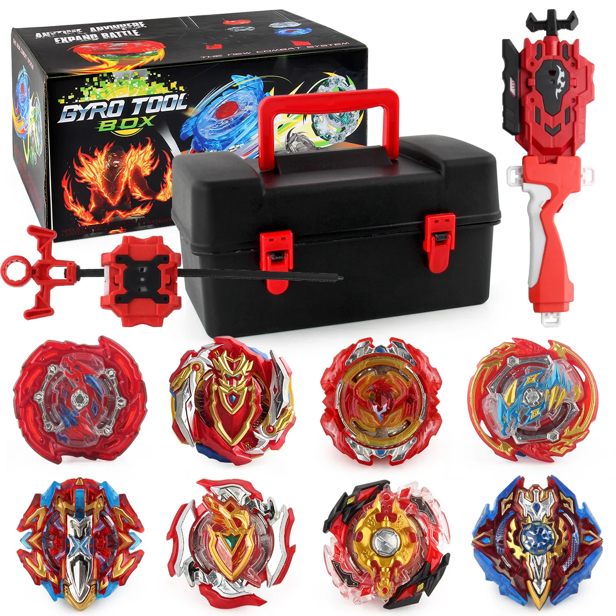 Burst Bey Kit Gyro Spinning Toy Battle Tops with Launchers Set Organize Box Christmas Gift
