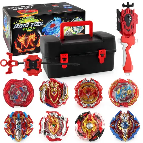 Burst Bey Kit Gyro Spinning Toy Battle Tops with Launchers Set Organize Box Christmas Gift