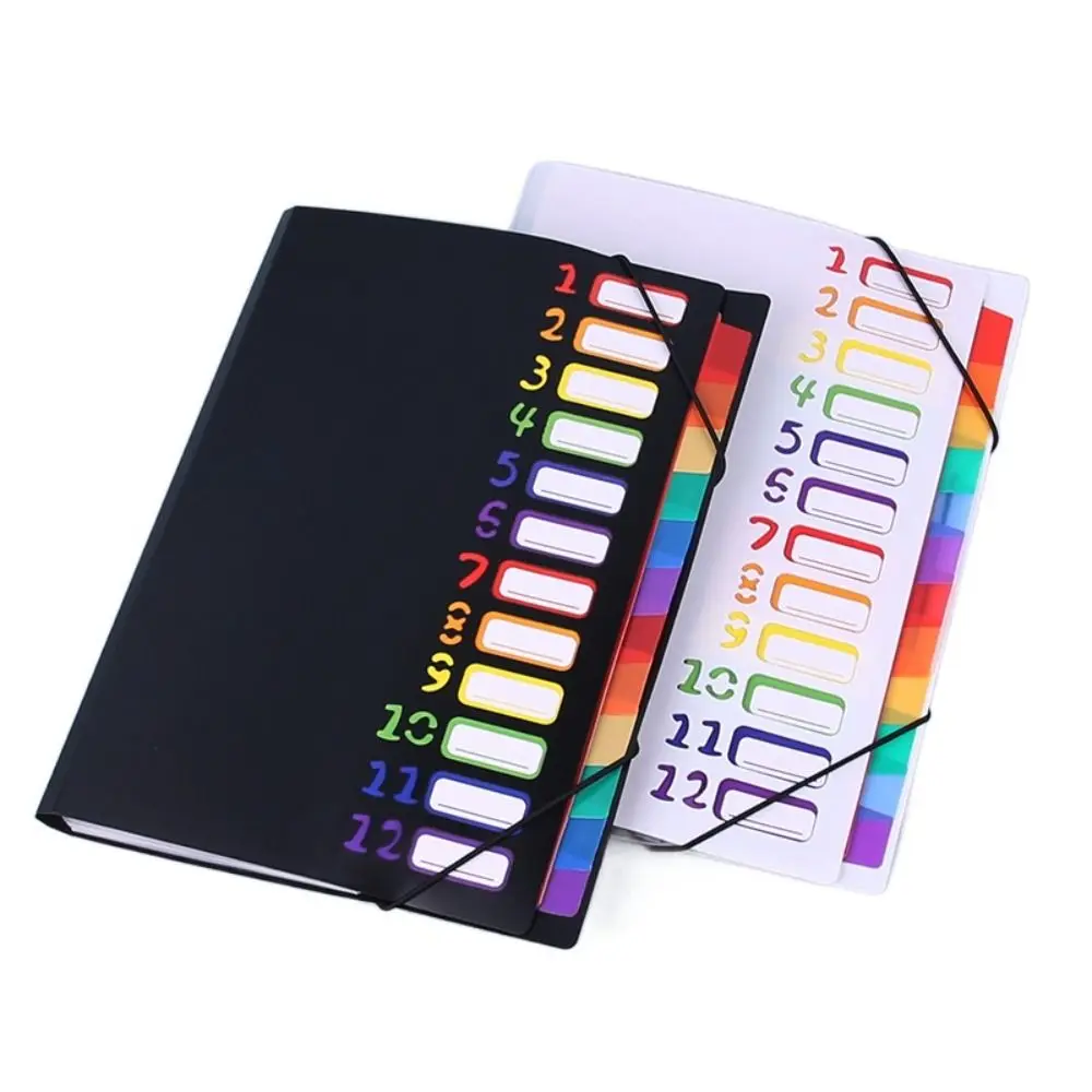 High Quality 13 Pockets Expanding File Folder Portable PP Organ Bag Rainbow Inner Page Document Bag School Office