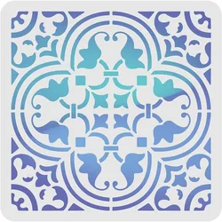 Tile Stencil Template (12x12 inch) Reusable Floral Painting Stencil Plastic Art & Craft Supplies Mandala Template Home Decor