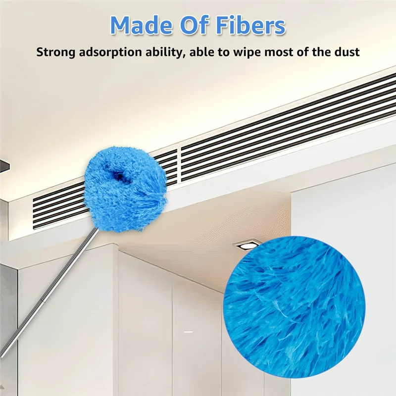 

Ceiling Fan Cleaner Duster Telescopic Handle With Removable Cleaning Head Reusable Microfiber Ceiling Fan Blade-B09B