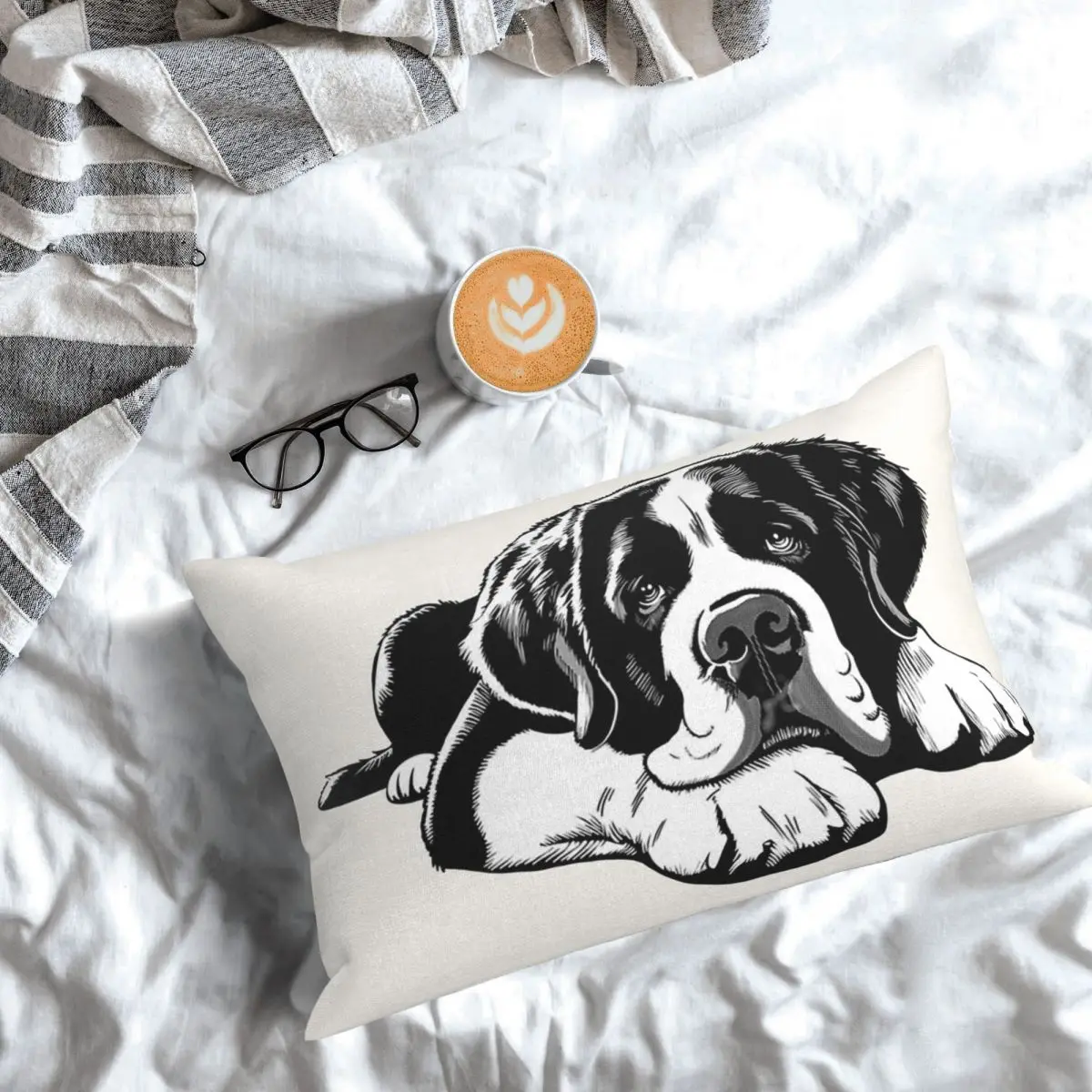 The Saint Bernard Rectangle Pillowcase Cushion Cover Decorative Bedroom Bed Home Comfort Throw Pillow