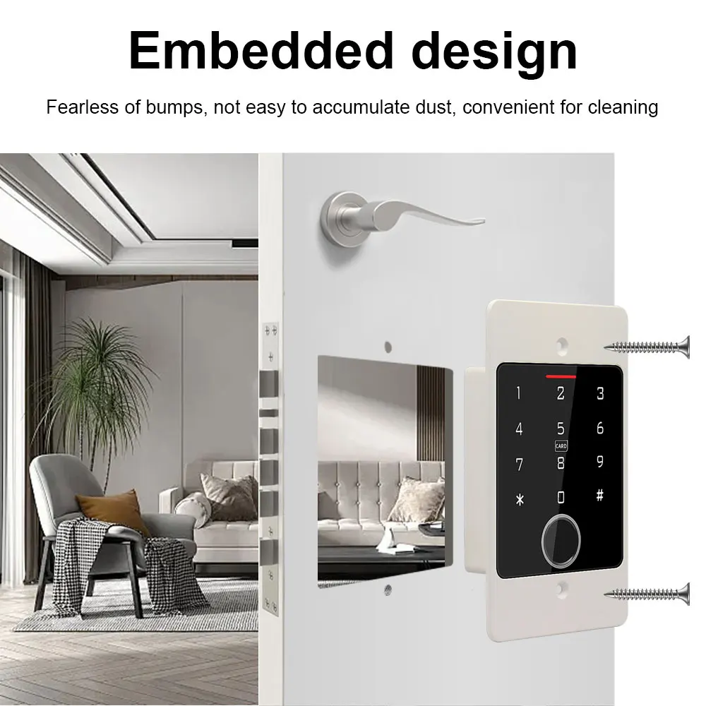 Support Tuya APP Recessed Keypad for Access Control System Waterproof  Standalone Access Controller Metal 125KHz Card Reader