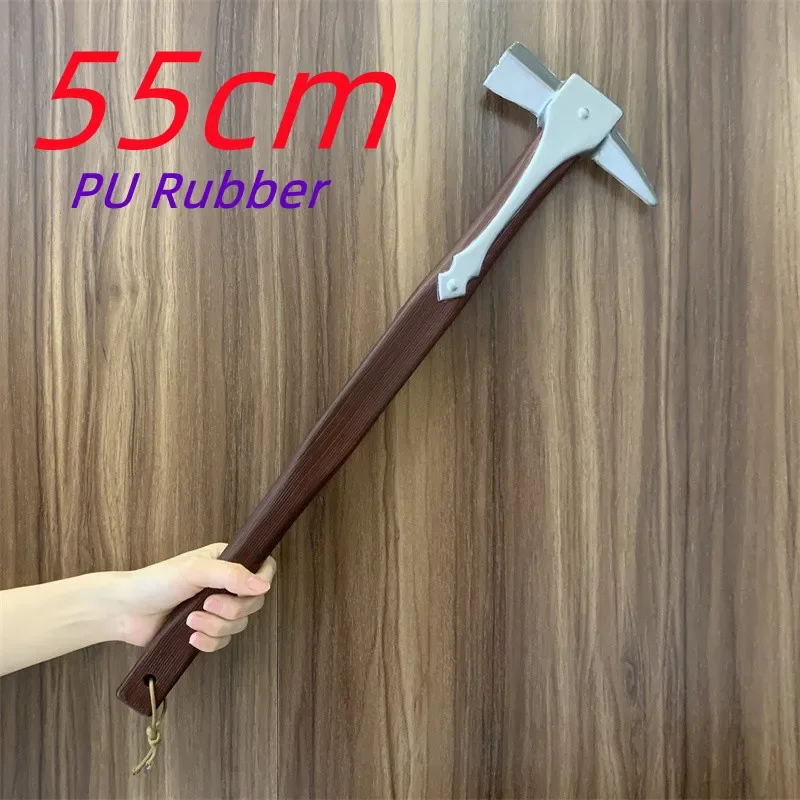 Halloween Cosplay Axe Weapons 1:1 Broken Battle Axe Prop Primitive Man Blade Axe Safety PU Rubber Model Gift