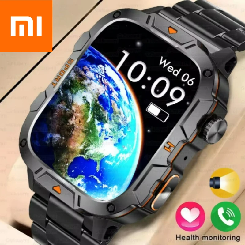

Xiaomi Military 2026 Новые Смарт-часы для мужчин 1,96-дюймовый AMOLED-экран 5 АТМ Водонепроницаемый спортивный фитнес-трекер BT Call Smartwatch