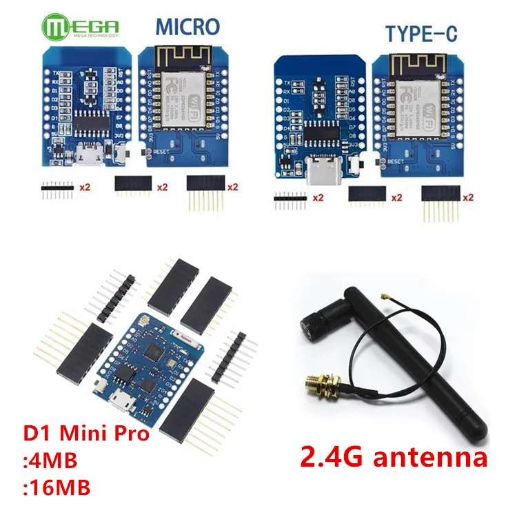 10pcs  D1 mini - Mini NodeMcu 4M bytes Lua WIFI Internet of Things development board based ESP8266