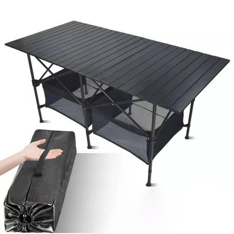 Mesa plegable para exteriores, silla de aleación de aluminio para acampar, barbacoa, Picnic, resistente al agua, duradera, escritorio, novedad