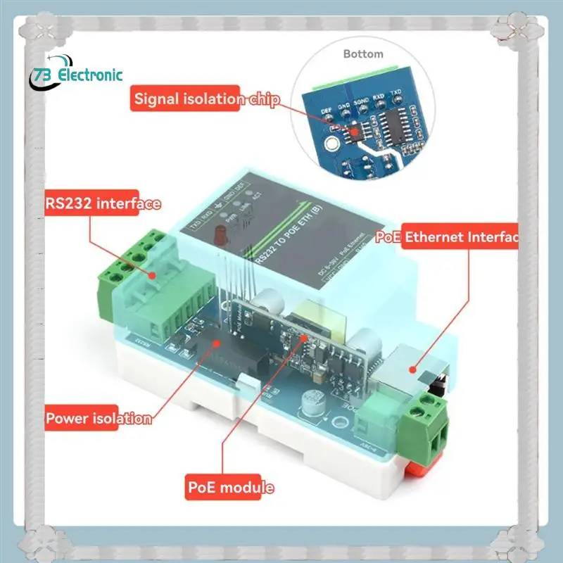 

24-часовая доставка, монтаж на рейку, промышленный последовательный сервер с поддержкой POE, RS232 через Ethernet, RJ45, преобразователь TCP/IP