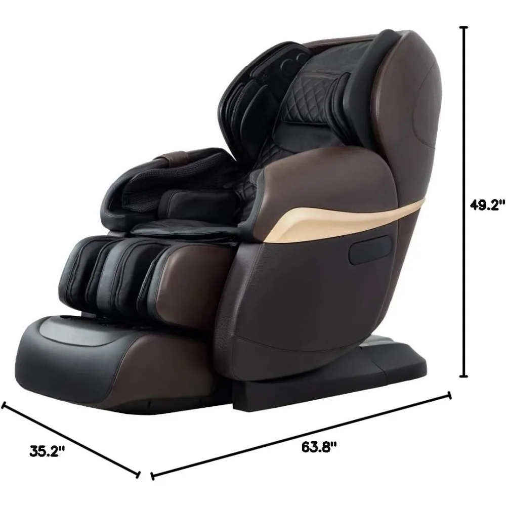 4D Zero Gravity Massage Chair, Multi-Angle L-Track, Heating Foot Roller, Voice Recognition, High Intensity Fullbody Airbag