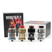 Arbiter 2 RTA Rebuildable Tank 24.5mm 3.5ml/5ml Dual or Single Coil Build Adjustable Slotted Top Airflow Leakproof Atomizer Ecig