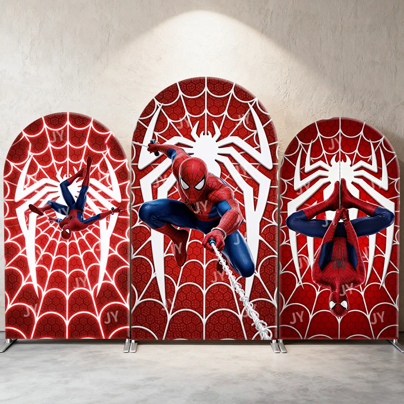 

Spider-Man Arch Backdrop Cover Marvel Superhero Background for Kids Boy Birthday Baby Shower Party Event & Photography Decor