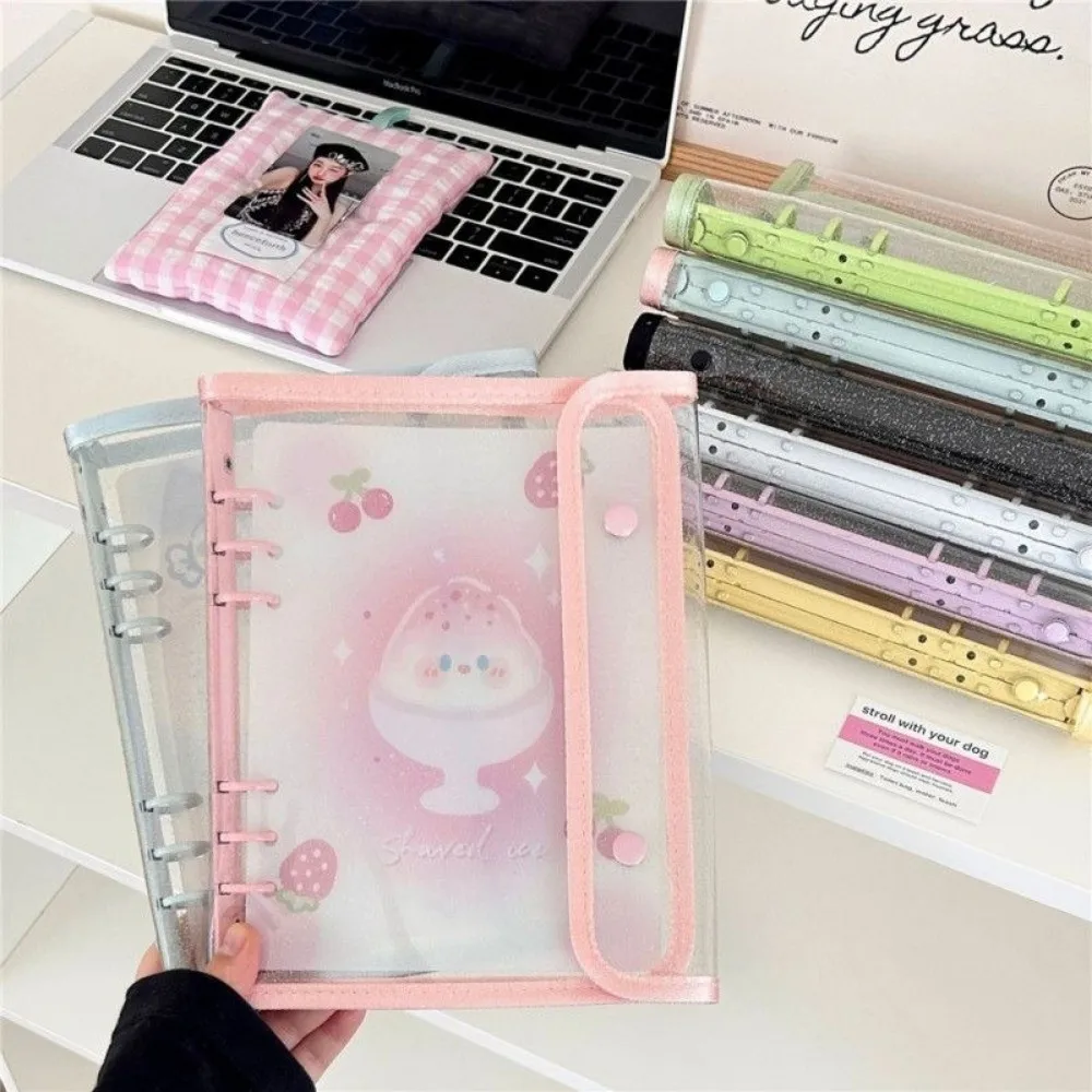 

Ins PP A5 Binder Cover DIY Loose Leaf Album Book Double-Buckle Small Card Booklet Kpop Organizer Holder