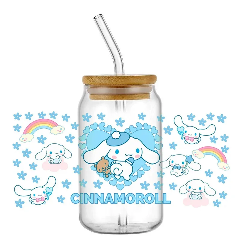 

Hot Cartoon White Dog Design UV DTF Cup Wrap Sticker for 16oz Libbey Glasses Washable DIY Mug Fashion Girl Transfer Sticker