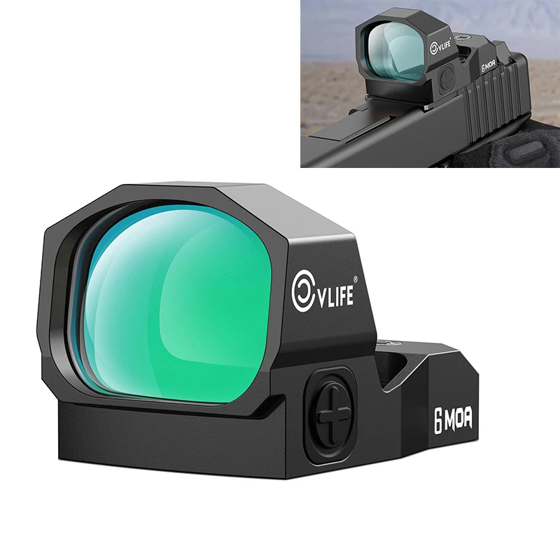 

CVLIFE WolfCovert 6 MOA Green Dot Scope for Full-Sized Pistols Open Reflex Optics Sights with Adapter for MOS & 21MM Picatinny