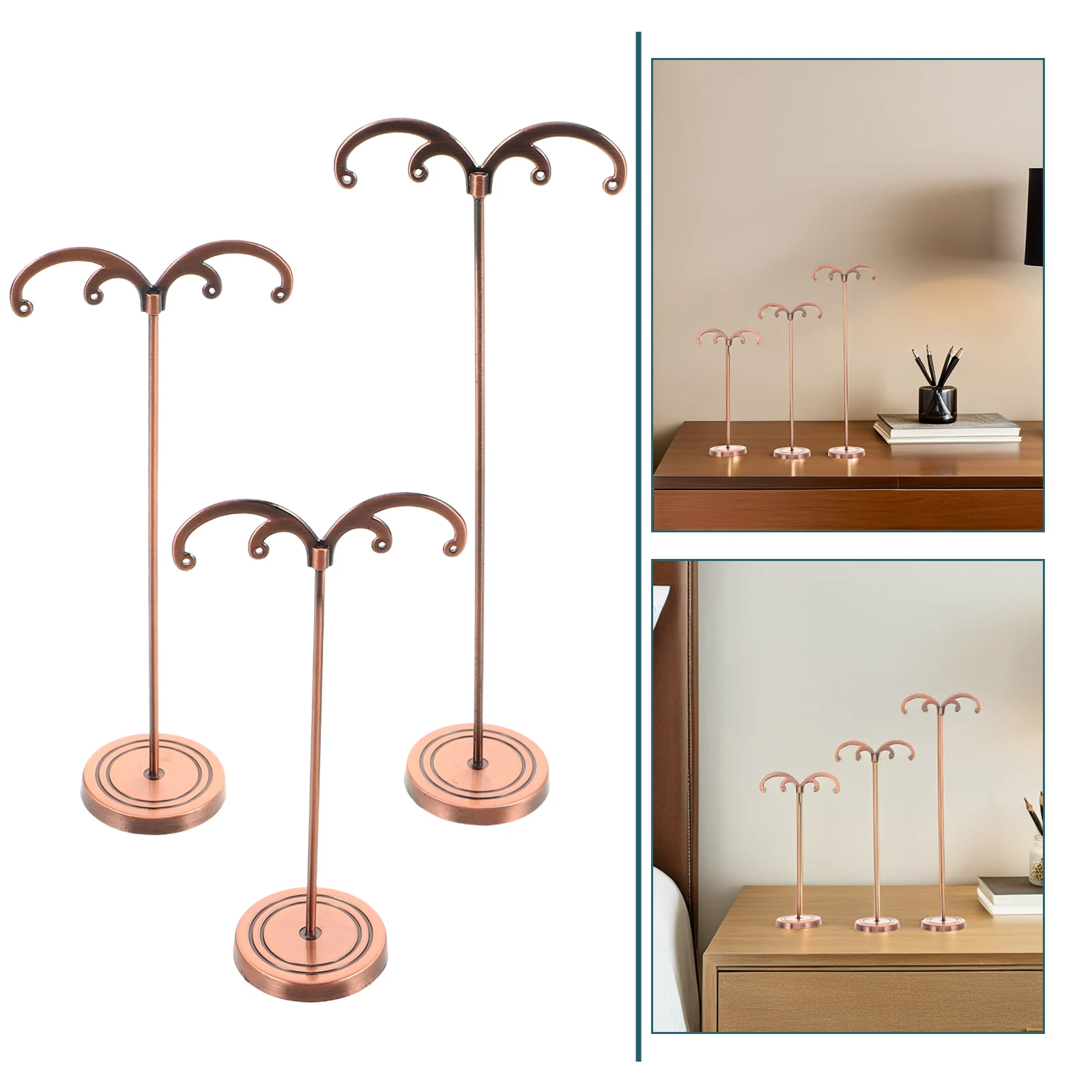 

3 Pcs Earring Display Stand Hanger Rack Organizer Earrings Holder Metal Hanging for Selling